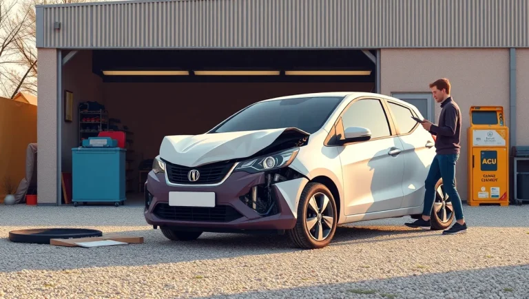 Prijímací technik v autoservise preberá kľúče od poškodeného vozidla od vodiča