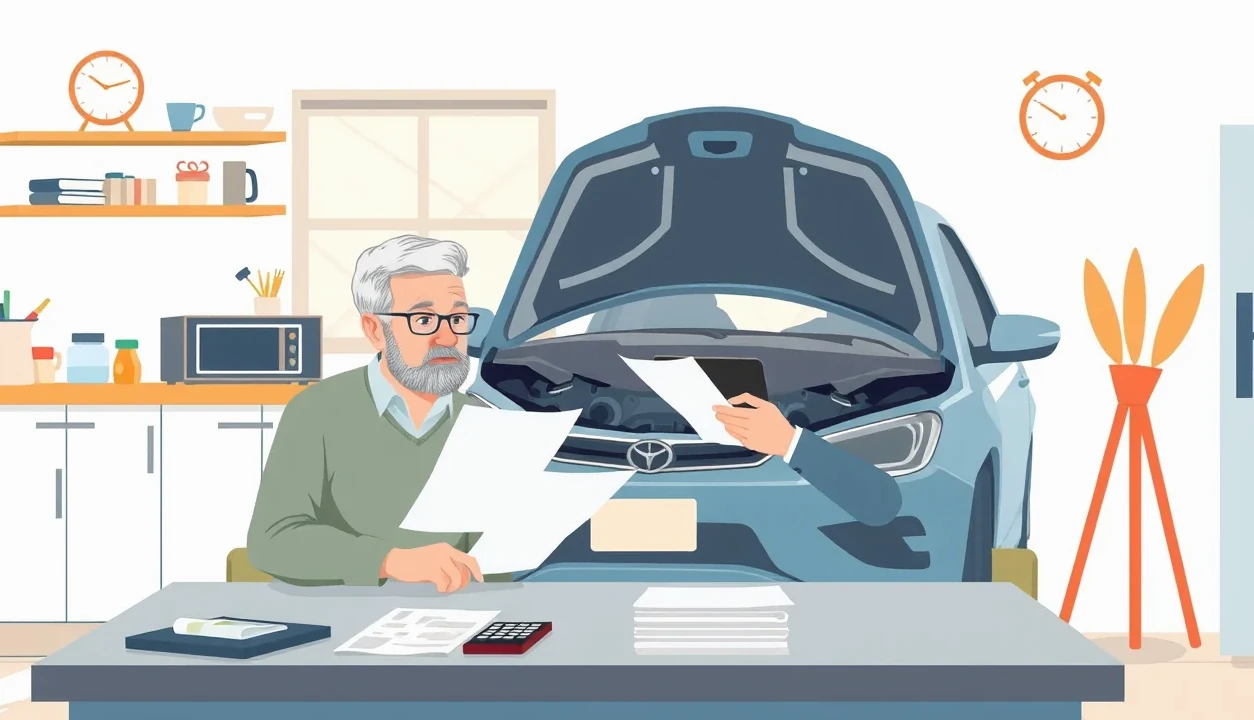 Pracovník autovrakoviska preberá staré poškodené vozidlo na spracovanie