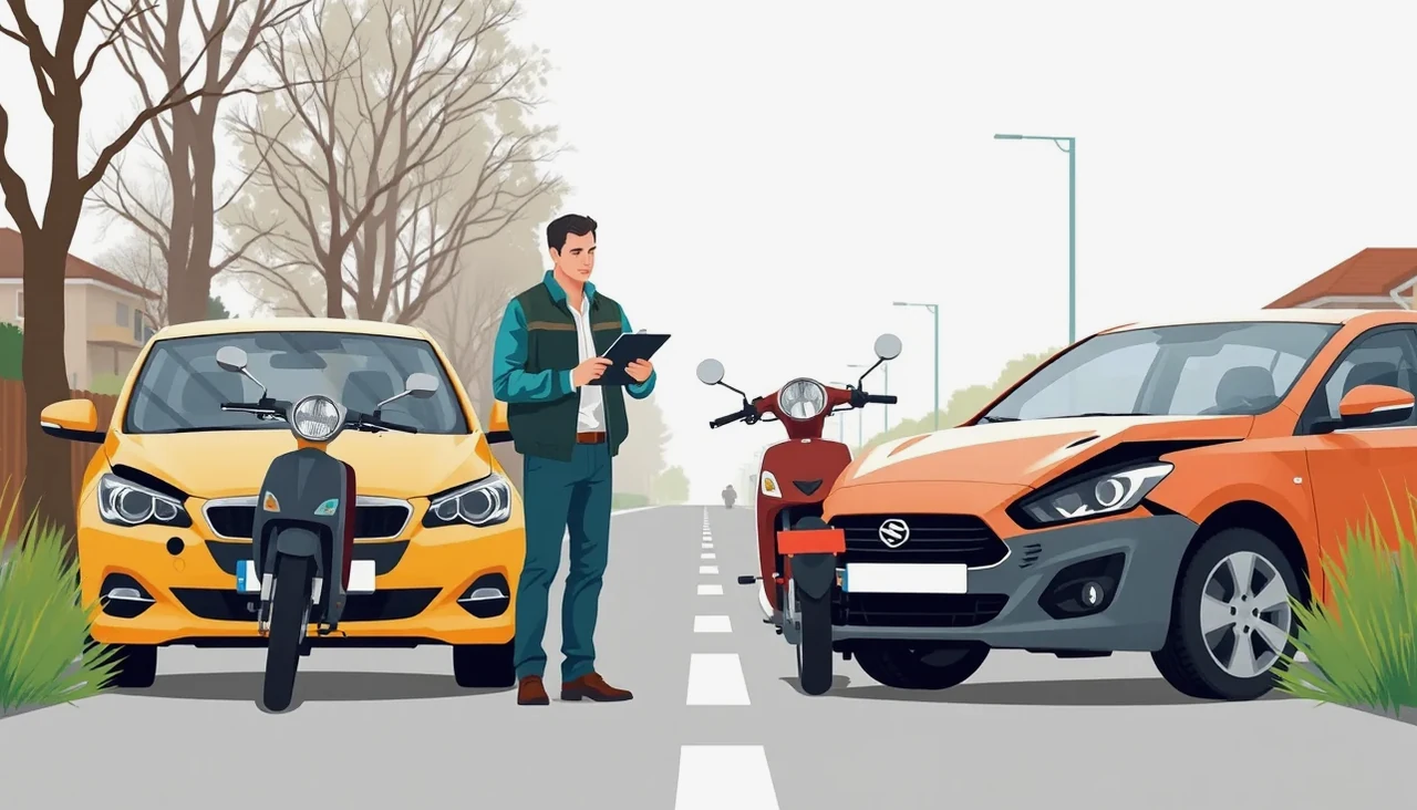 Motorista ukazuje potvrdenie o poistení a odovzdáva kľúče pri prepise auta