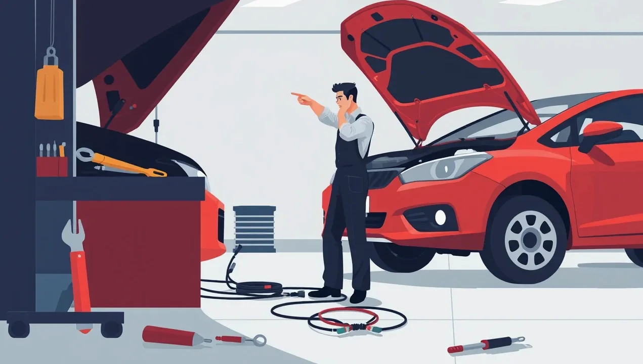 Starší zaparkovaný osobný automobil pri bytovom dome