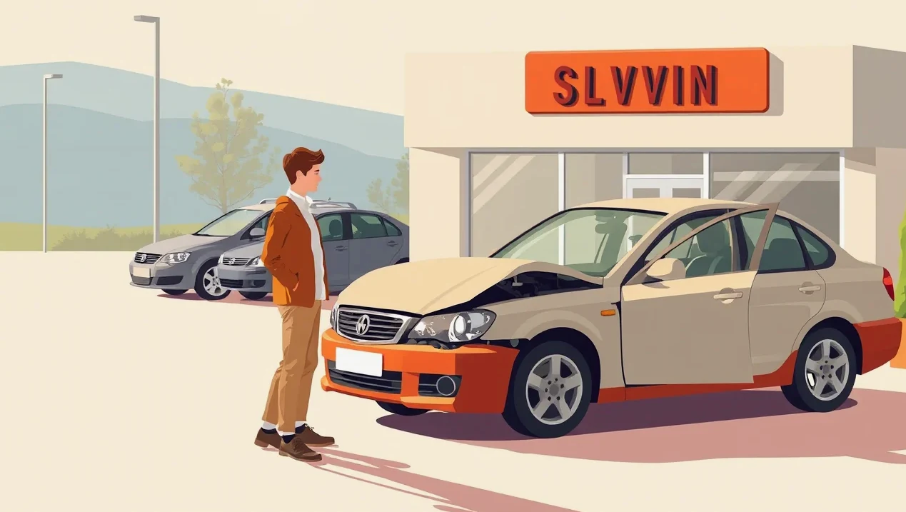 Likvidátor poistných udalostí vykonáva obhliadku poškodeného automobilu