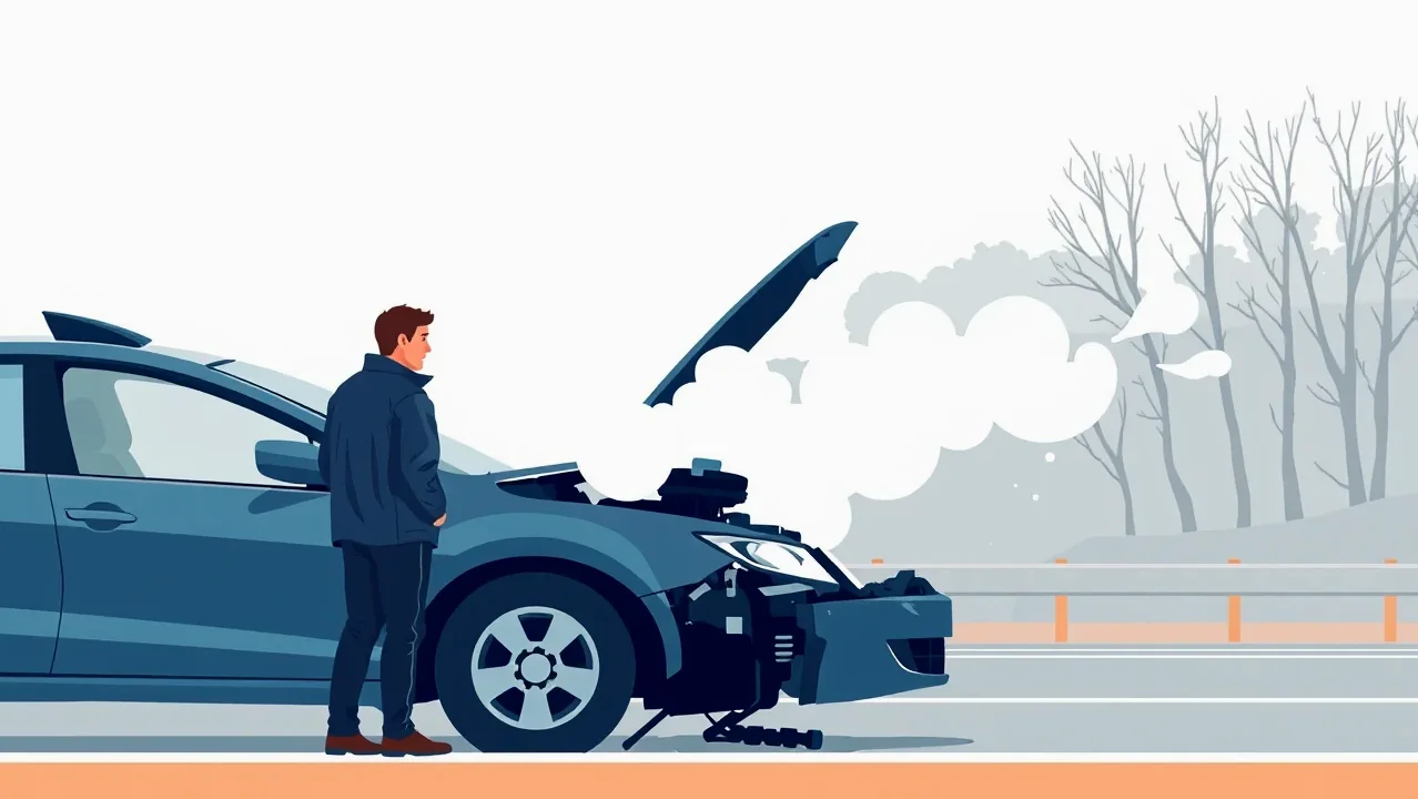 Mechanik v autoservise demontuje prerazenú olejovú vaňu po náraze na obrubník.