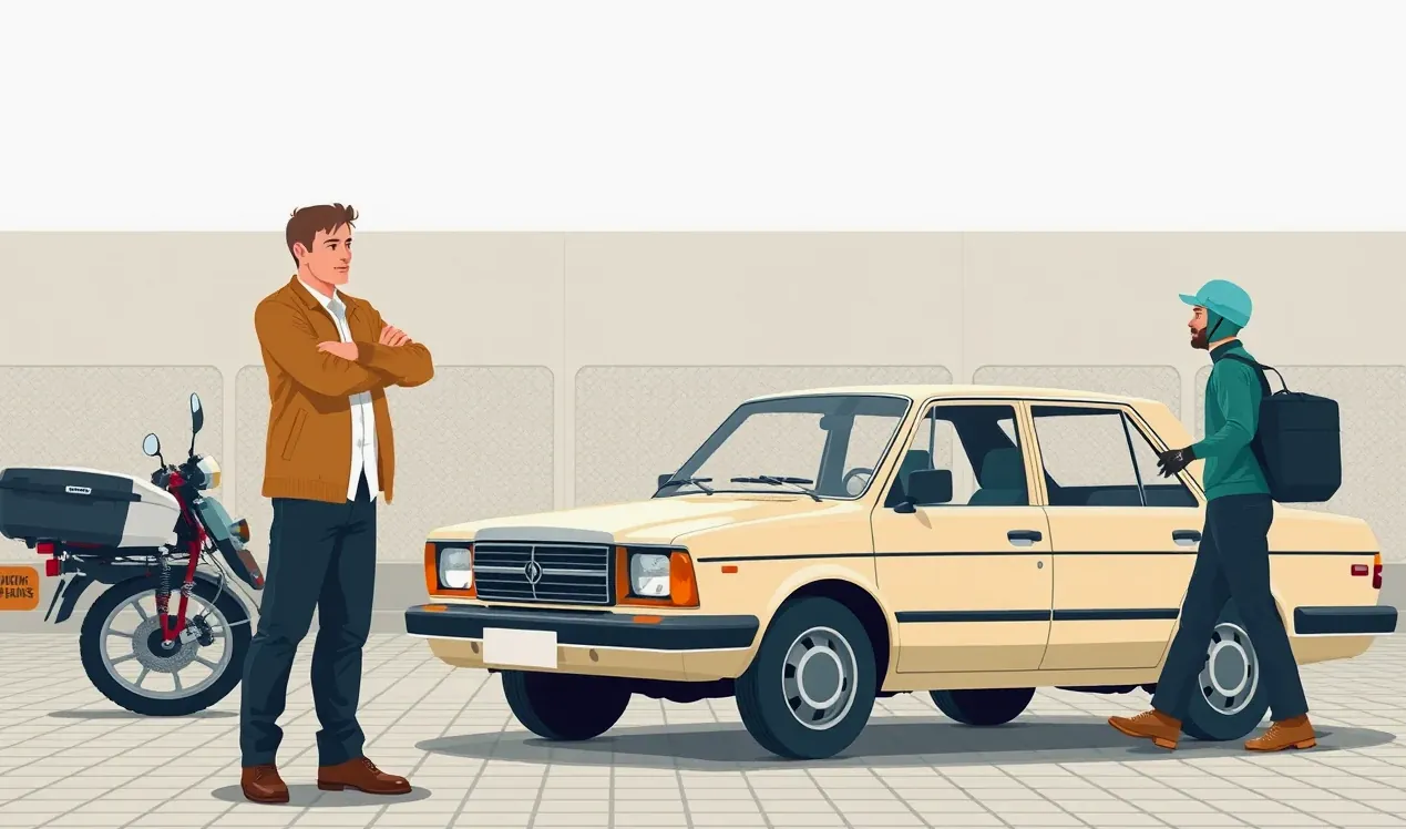 Podnikateľ kontroluje technický preukaz a odborný posudok o kontrole originality úžitkovej dodávky
