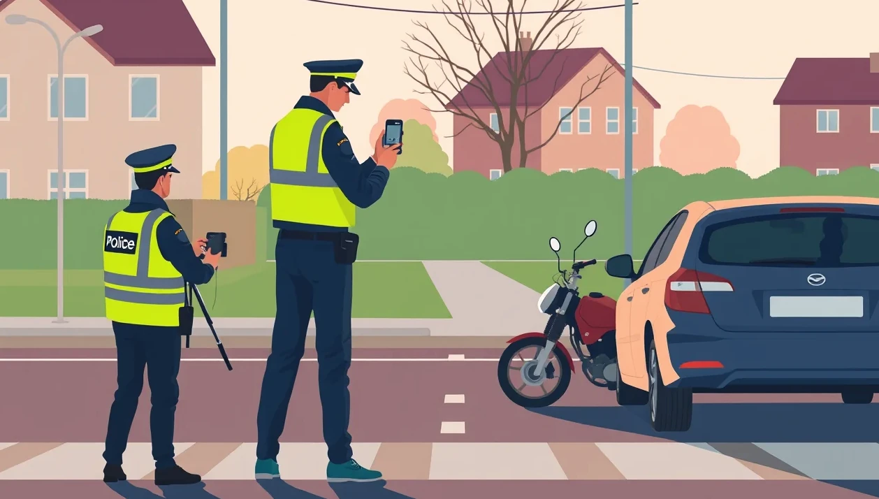 Dopravná nehoda dvoch osobných áut na križovatke s viditeľným poškodením predného nárazníka