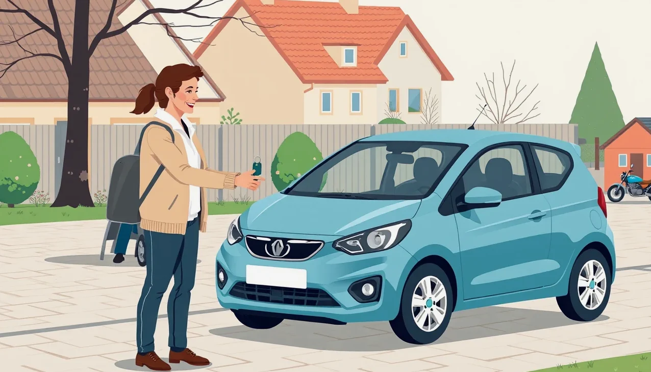 Dvaja vodiči vypĺňajú tlačivo záznamu o nehode pri poškodenom automobile