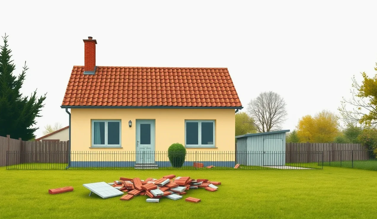 Moderný rodinný dom s namontovanými fotovoltickými panelmi a tepelným čerpadlom