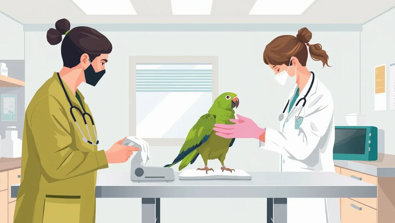 Veterinárny lekár vyšetruje dospelého pytóna na vyšetrovacom stole