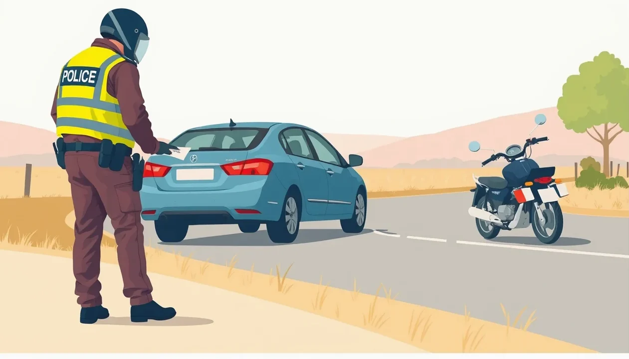 Vodič služobného vozidla ukazuje policajtovi vytlačenú zelenú kartu na hraničnom priechode